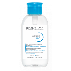 BIODERMA HYDRABIO H2O NAWILŻAJĄCY PŁYN MICELARNY DO OCZYSZCZANIA SKÓRY TWARZY I DEMAKIJAŻU 500 ML Z POMPKĄ